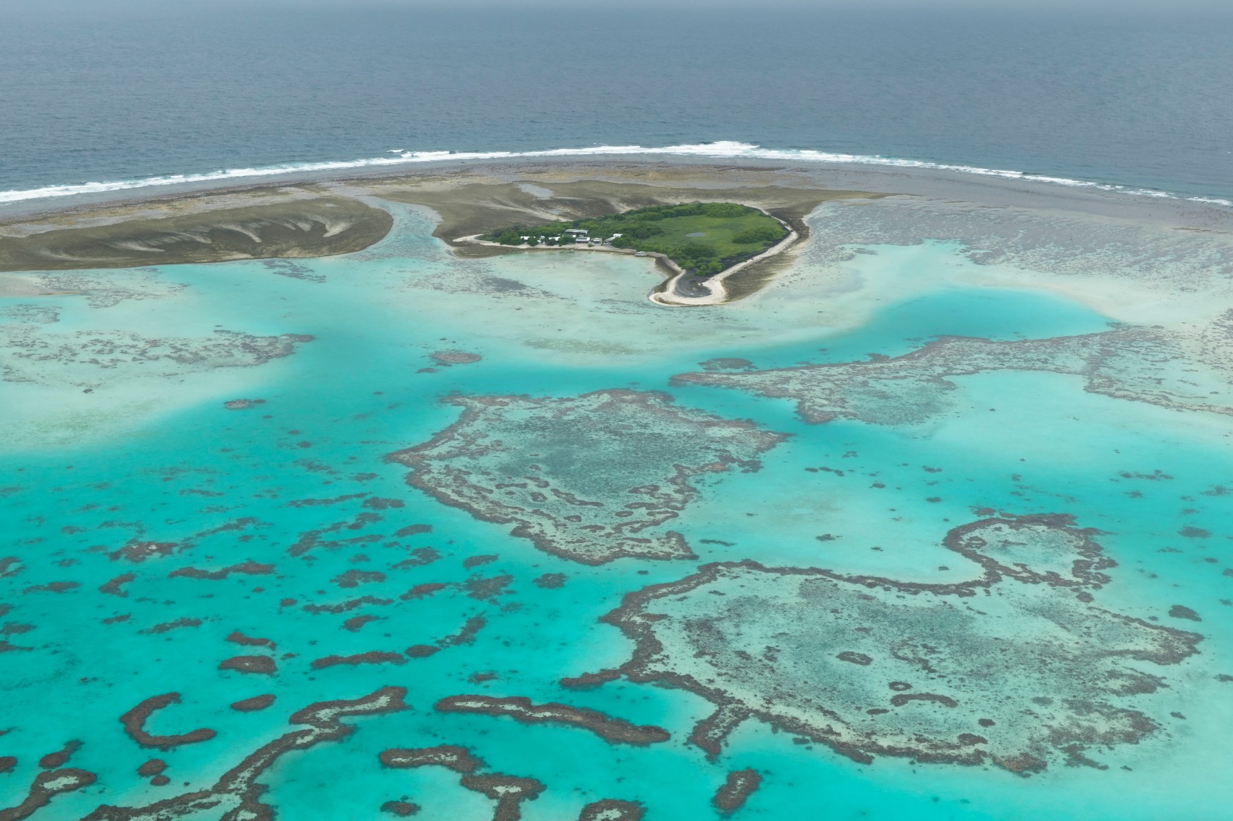 An aerial view of the great barrier reef