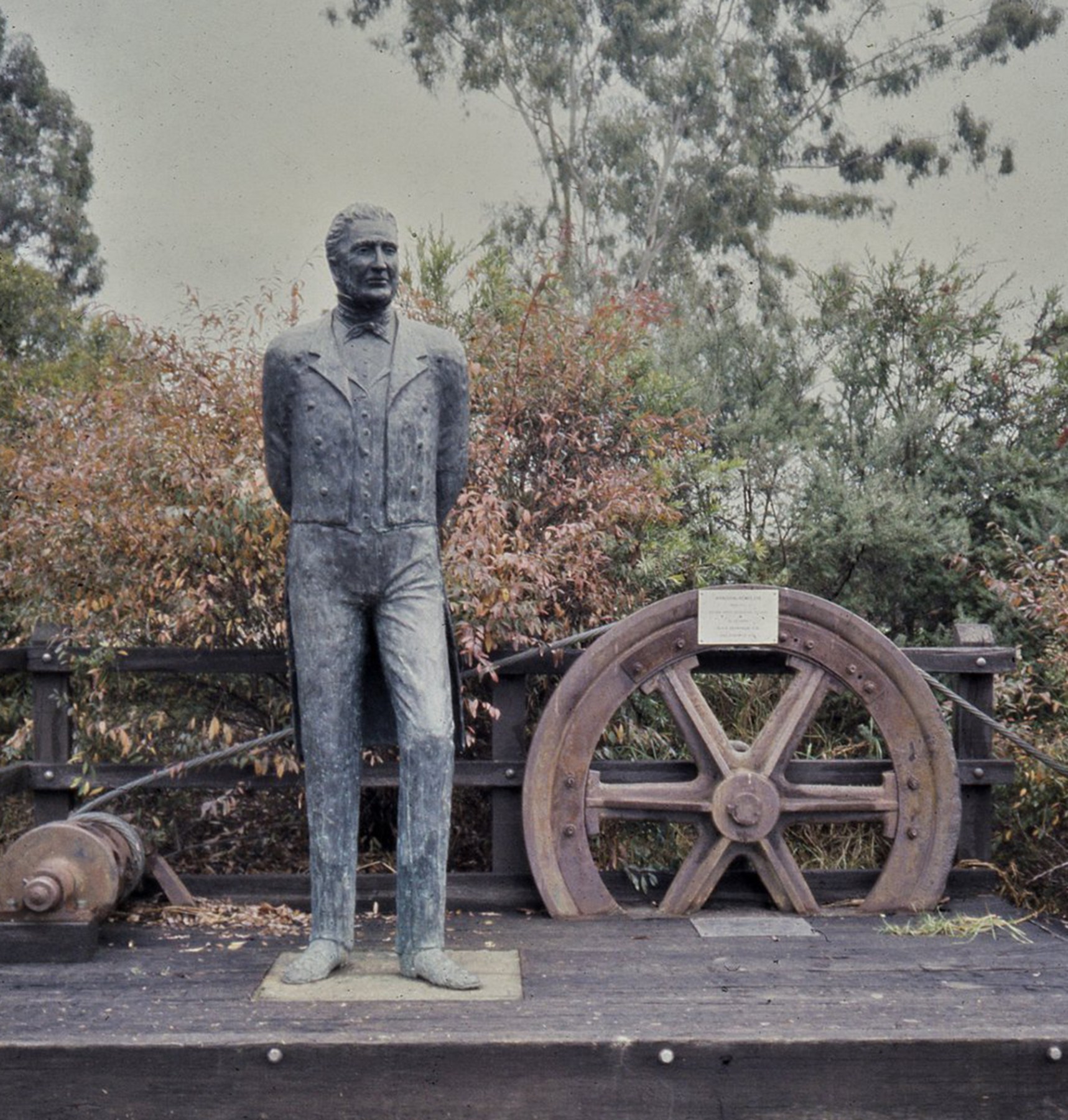 A statue of Solomon Wiseman in Wisemans Ferry